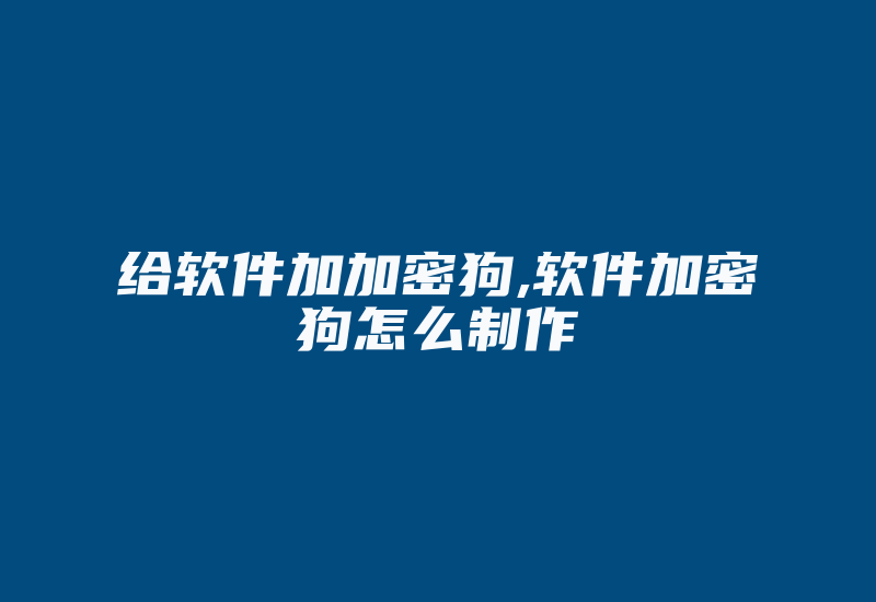 给软件加加密狗,软件加密狗怎么制作-加密狗解密网