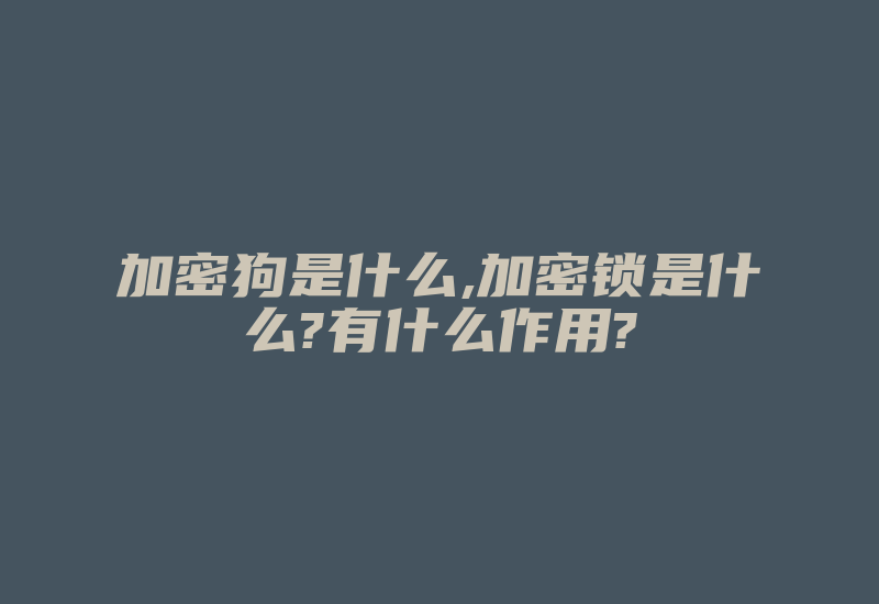 加密狗是什么,加密锁是什么?有什么作用?-加密狗解密网